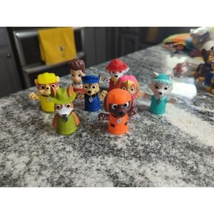 Ginsey Paw Patrol Bath Finger Puppets Set 8 Figure Lot Toy